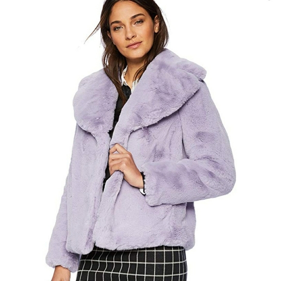 Kensie Jackets & Blazers - Kensie Faux Fur Chubby Coat - Lilac